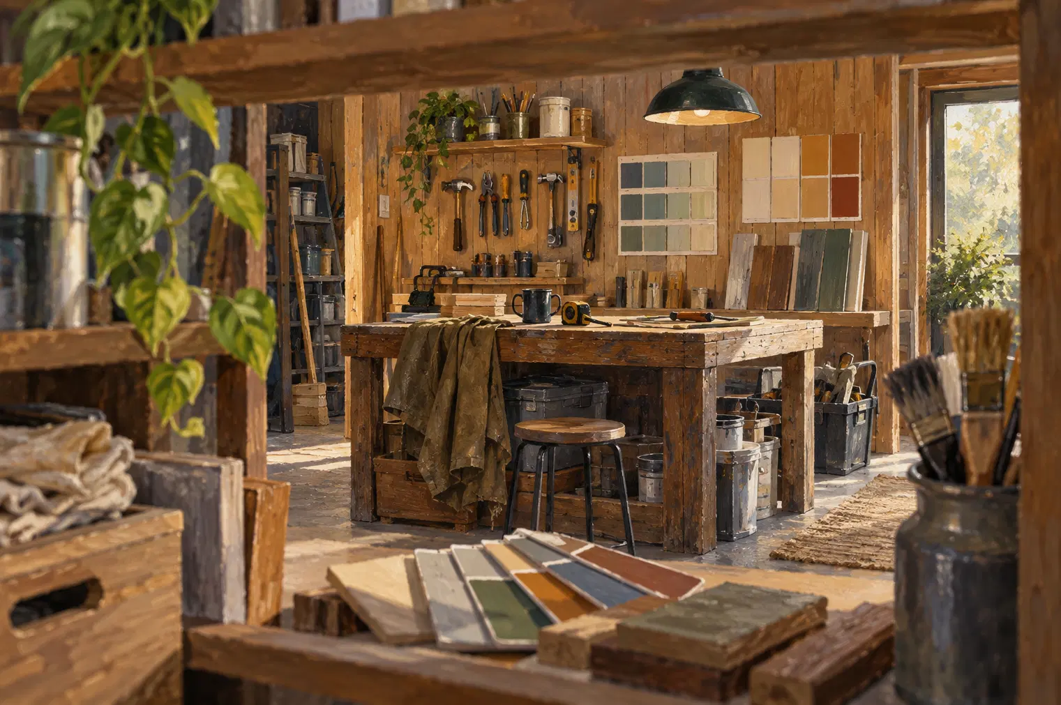 Illustration of property service businesses and their working space
